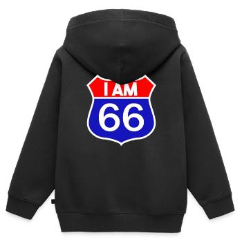 Road Trip 66th Birthday 1954 Vintage Gift - Sweat Premium à capuche zippé enfant bio - noir - Dos - AI Model Kid Male (0cm)
