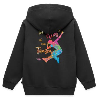 Aus dem Weg ich muss Tanzen - Tanzschule - Kinder Premium Organic Zip Hoodie - Schwarz - Hinten - AI Model Kid Male (0cm)