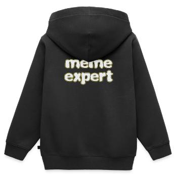 Expert génial Tshirt Design Meme expert - Sweat Premium à capuche zippé enfant bio - noir - Dos - AI Model Kid Male (0cm)