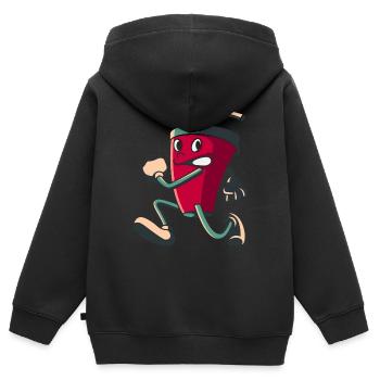 Boisson courante, cadeau boisson cola limonade - Sweat Premium à capuche zippé enfant bio - noir - Dos - AI Model Kid Male (0cm)