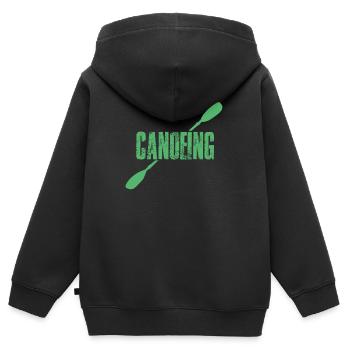 Canoë canoë canoë canoë-kayak Canoë-kayak - Sweat Premium à capuche zippé enfant bio - noir - Dos - AI Model Kid Male (0cm)