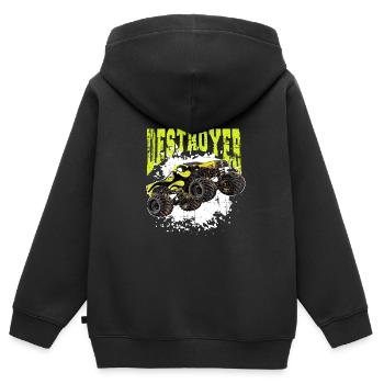 Monstertruck - Kinder Premium Organic Zip Hoodie - Schwarz - Hinten - AI Model Kid Male (0cm)