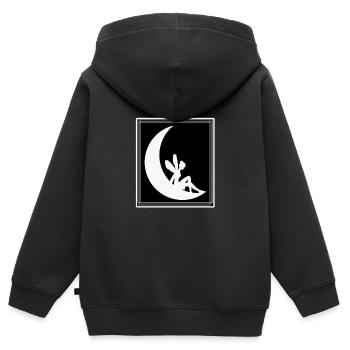 Fairy on the moon - fairy on the moon - Kids Premium Organic Zip-up Hoodie - black - Back - AI Model Kid Male (0cm)