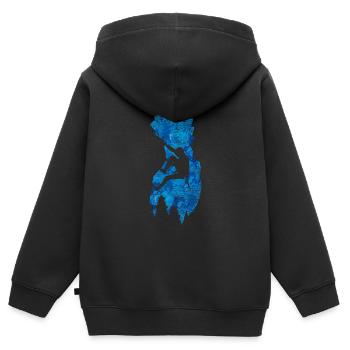Klettern Gebirge - Kinder Premium Organic Zip Hoodie - Schwarz - Hinten - AI Model Kid Male (0cm)