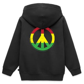 Peace Reggae Rastafari Ska cadeau - Sweat Premium à capuche zippé enfant bio - noir - Dos - AI Model Kid Male (0cm)