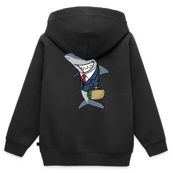 méchant hai de requin locataire hai de l’immobilier hai immobilier cadeau - Sweat Premium à capuche zippé enfant bio - noir - Dos - AI Model Kid Male (0cm)
