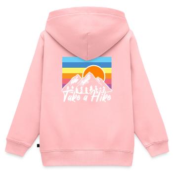 Wandern Wanderung - Kinder Premium Organic Zip Hoodie - Rosa - Hinten - AI Model Kid Female (0cm)