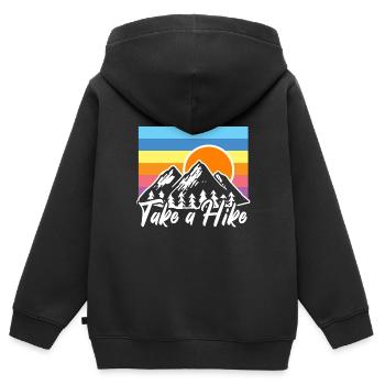 Hiking Hike - Kids Premium Organic Zip-up Hoodie - black - Back - AI Model Kid Male (0cm)
