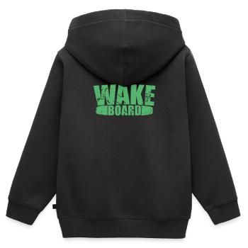 Wakeboard Wakeboard Wakeboard Wakeboarder Wakeboarder corde - Sweat Premium à capuche zippé enfant bio - noir - Dos - AI Model Kid Male (0cm)