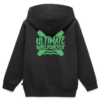Wakeboard wakeboard wakeboard de wakeboard de la corde - Sweat Premium à capuche zippé enfant bio - noir - Dos - AI Model Kid Male (0cm)