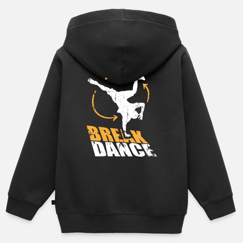 Breakdance Handstand Spin Breakdancer Bboy - Kinder Premium Organic Zip Hoodie - Schwarz