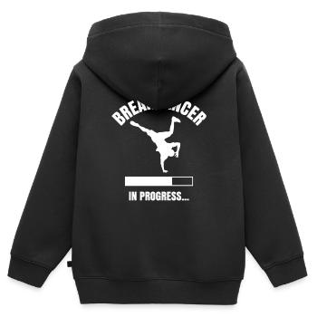 breakdancer - Sweat Premium à capuche zippé enfant bio - noir - Dos - AI Model Kid Male (0cm)
