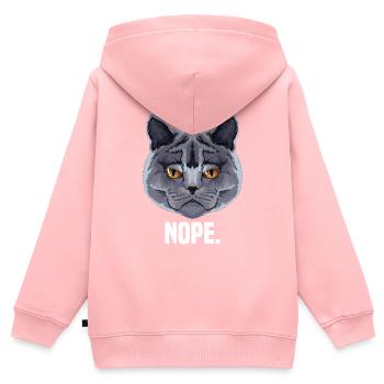 amoureux des chats british shorthair grincheux - Sweat Premium à capuche zippé enfant bio - rose - Dos - AI Model Kid Female (0cm)