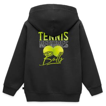 Tennis Tennisball - Kinder Premium Organic Zip Hoodie - Schwarz - Hinten - AI Model Kid Male (0cm)