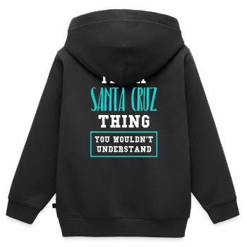 Santa Cruz - Sweat Premium à capuche zippé enfant bio - noir - Dos - AI Model Kid Male (0cm)