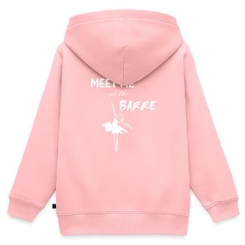 Ballett - Kinder Premium Organic Zip Hoodie - Rosa - Hinten - AI Model Kid Female (0cm)
