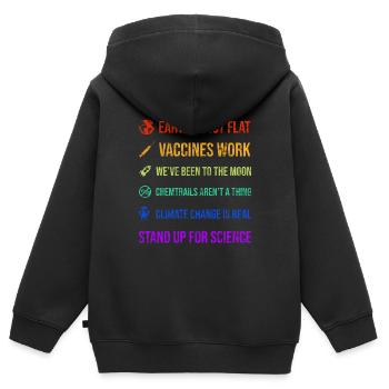 Climate Change Science - Kinder Premium Organic Zip Hoodie - Schwarz - Hinten - AI Model Kid Male (0cm)