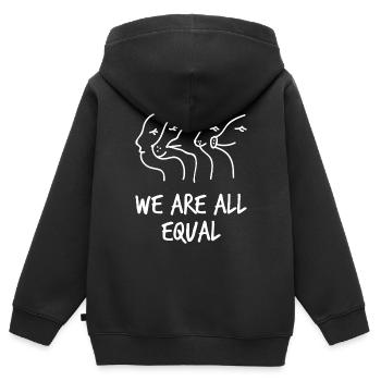 Tierschutz - Kinder Premium Organic Zip Hoodie - Schwarz - Hinten - AI Model Kid Male (0cm)