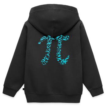 pi - Sweat Premium à capuche zippé enfant bio - noir - Dos - AI Model Kid Male (0cm)
