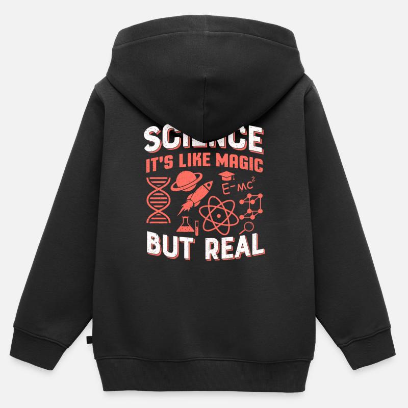 science - Sweat Premium à capuche zippé enfant bio - noir