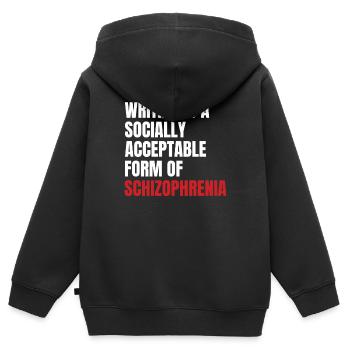 Sensibilisation à la schizophrénie TShirt Design Writing - Sweat Premium à capuche zippé enfant bio - noir - Dos - AI Model Kid Male (0cm)
