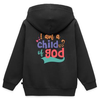 Kind Gottes, Child of God, Christlich Kinder - Kinder Premium Organic Zip Hoodie - Schwarz - Hinten - AI Model Kid Male (0cm)