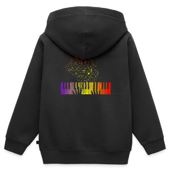 Klavier Zauberei - Kinder Premium Organic Zip Hoodie - Schwarz - Hinten - AI Model Kid Male (0cm)