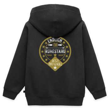 pension - Sweat Premium à capuche zippé enfant bio - noir - Dos - AI Model Kid Male (0cm)