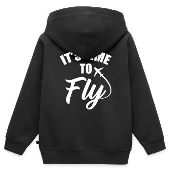 Travel - Kinder Premium Organic Zip Hoodie - Schwarz - Hinten - AI Model Kid Male (0cm)