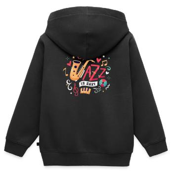 Saxophon Saxophonist - Kinder Premium Organic Zip Hoodie - Schwarz - Hinten - AI Model Kid Male (0cm)