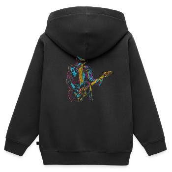 Gitarrist Musiker - Kinder Premium Organic Zip Hoodie - Schwarz - Hinten - AI Model Kid Male (0cm)