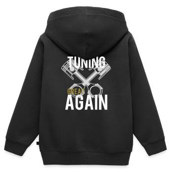 Tuning - Kinder Premium Organic Zip Hoodie - Schwarz - Hinten - AI Model Kid Male (0cm)