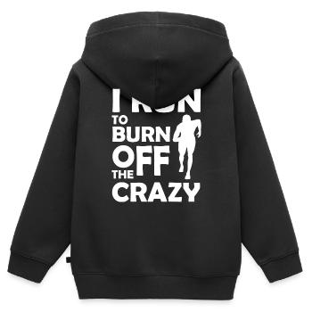 Running - Kinder Premium Organic Zip Hoodie - Schwarz - Hinten - AI Model Kid Male (0cm)