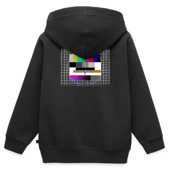 Testbild Envoyer Pause 80's 80's TV TV - Sweat Premium à capuche zippé enfant bio - noir - Dos - AI Model Kid Male (0cm)