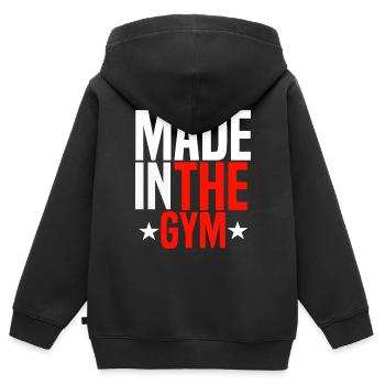 Gym - Kids Premium Organic Zip-up Hoodie - black - Back - AI Model Kid Male (0cm)