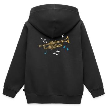 Trompete Instrument - Kinder Premium Organic Zip Hoodie - Schwarz - Hinten - AI Model Kid Male (0cm)