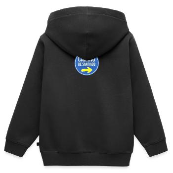 Pilgerweg Camino Pilgerzeit De Santiago - Kinder Premium Organic Zip Hoodie - Schwarz - Hinten - AI Model Kid Male (0cm)