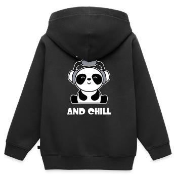 K-Pop - Sweat Premium à capuche zippé enfant bio - noir - Dos - AI Model Kid Male (0cm)