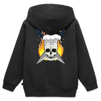 Chef Cuisine Chef Chef Professions - Sweat Premium à capuche zippé enfant bio - noir - Dos - AI Model Kid Male (0cm)