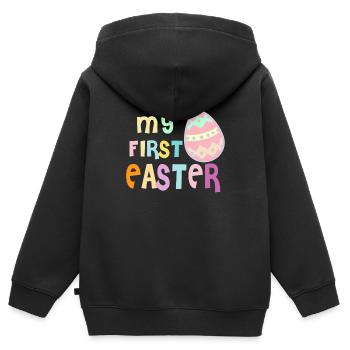 Easter for children - Easter - Easter - Kids Premium Organic Zip-up Hoodie - black - Back - AI Model Kid Male (0cm)