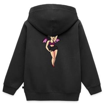 VAMPIRE CHICK - Kinder Premium Organic Zip Hoodie - Schwarz - Hinten - AI Model Kid Male (0cm)