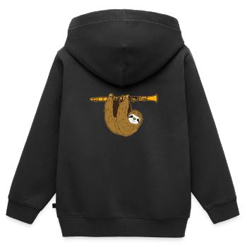 Klarinette - Kinder Premium Organic Zip Hoodie - Schwarz - Hinten - AI Model Kid Male (0cm)