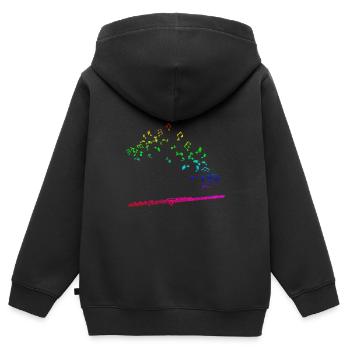 Flute Classical Music - Kids Premium Organic Zip-up Hoodie - black - Back - AI Model Kid Male (0cm)