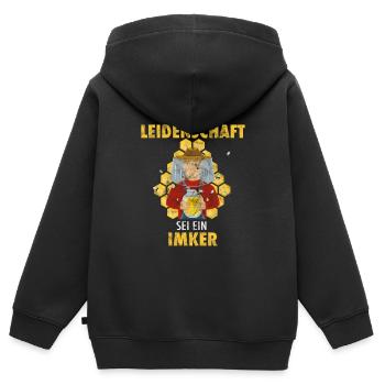 Imker - Kinder Premium Organic Zip Hoodie - Schwarz - Hinten - AI Model Kid Male (0cm)