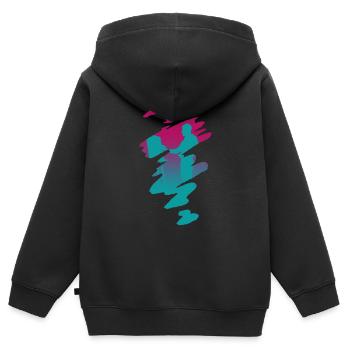 Peintre en art - peintre en art - Sweat Premium à capuche zippé enfant bio - noir - Dos - AI Model Kid Male (0cm)