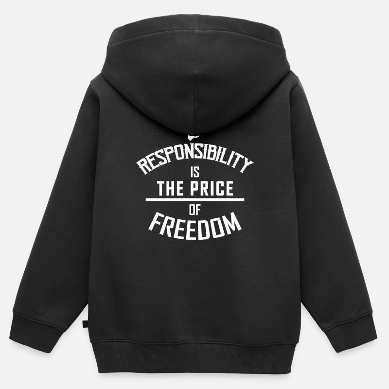 liberté - Sweat Premium à capuche zippé enfant bio - noir