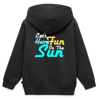 Sonne - Kinder Premium Organic Zip Hoodie - Schwarz - Hinten - AI Model Kid Male (0cm)