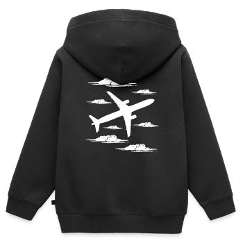 Pilot - Kinder Premium Organic Zip Hoodie - Schwarz - Hinten - AI Model Kid Male (0cm)