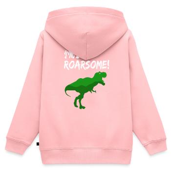 T-Rex - Sweat Premium à capuche zippé enfant bio - rose - Dos - AI Model Kid Female (0cm)