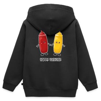 Ketchup und Senf - Kinder Premium Organic Zip Hoodie - Schwarz - Hinten - AI Model Kid Male (0cm)